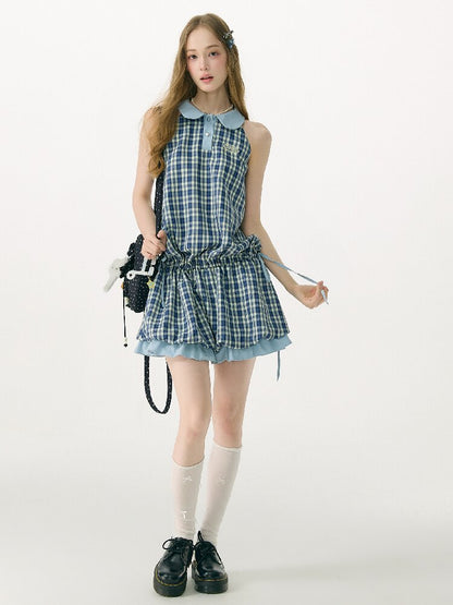Summer Plaid Doll Collar Dress Girl【s0000017149】