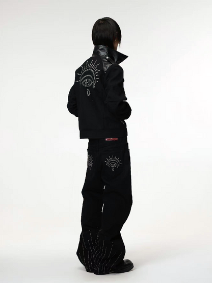 Brushed Patchwork Zipper Jacket【s0000018211】
