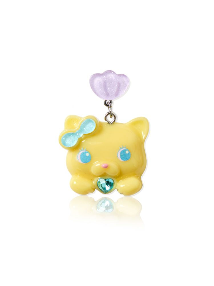 CAT RESIN COLOURFUL EARRINGS CLIP RING [S0000009061]