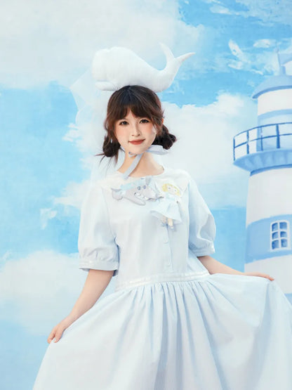 Blue and White Striped Dress【s0000014154】