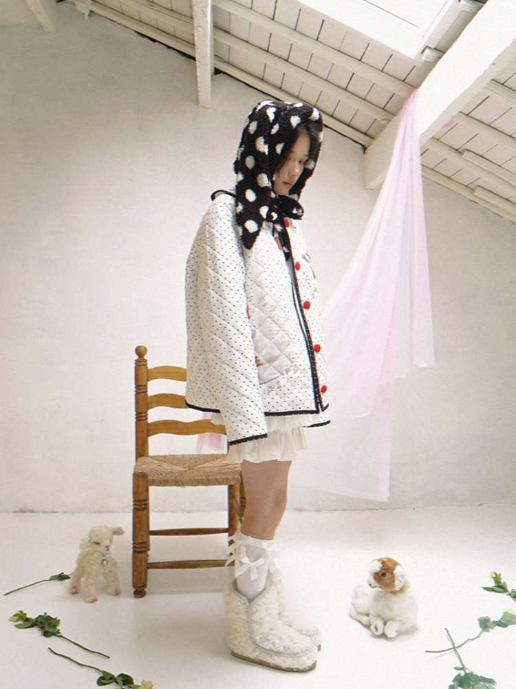 Notebook-Style Printed Cat Cotton Coat【s0000014527】