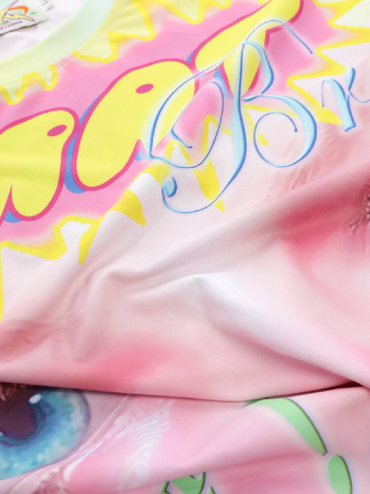 Dopamine Y2k Yabi Print T-shirt【s0000015890】