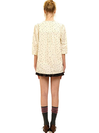Hand Painted Floral Lace Shirt【s0000017933】