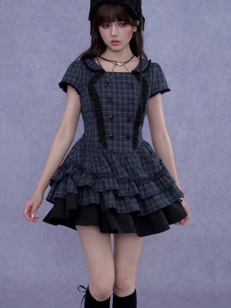 Lunar Eclipse Doll Breasted Dress【s0000017276】