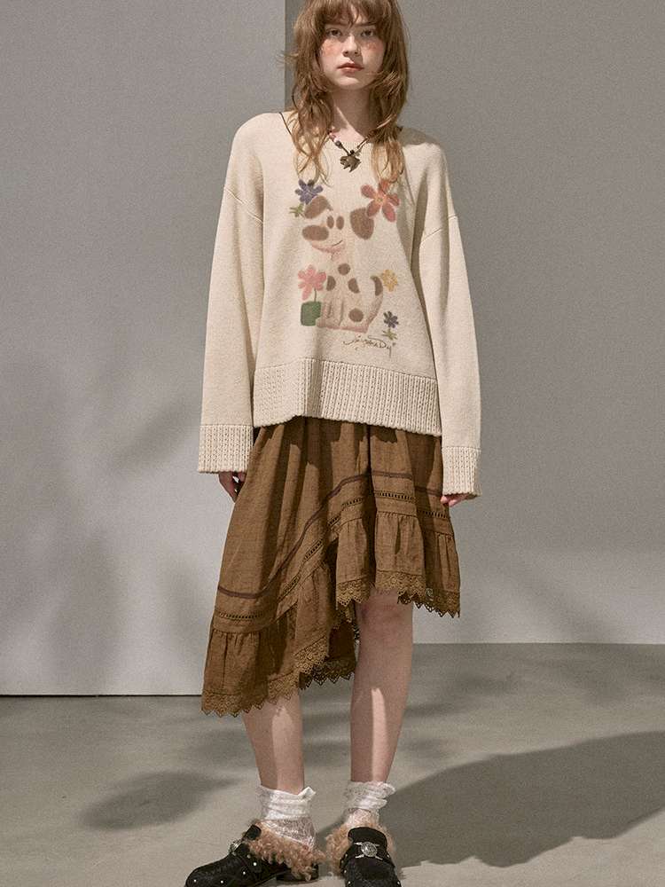 Irregular Wave Panelled Skirt【s0000015418】