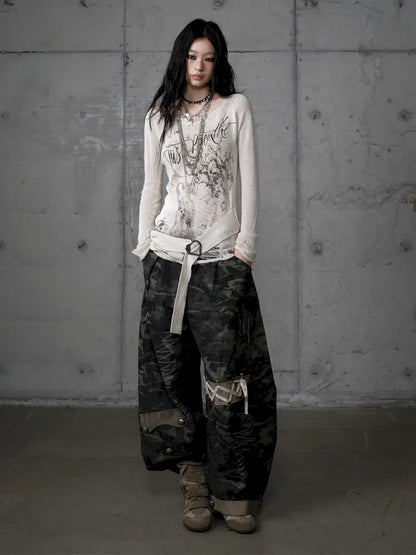 Embroidered Camo Pants【s0000014116】