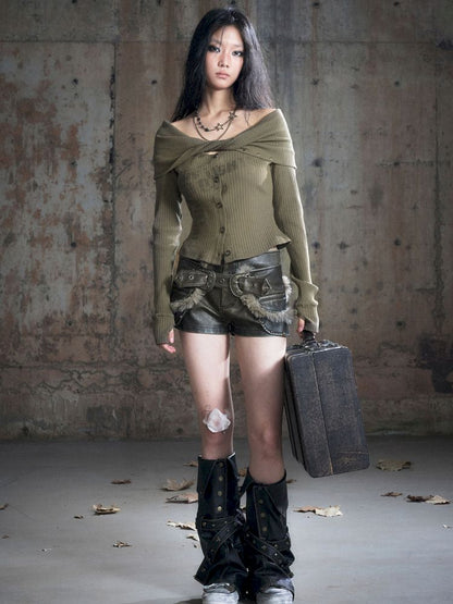 Drilling Long Sleeve Knit Sweater【s0000013888】