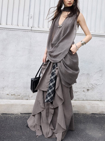Urban Lazy Ruffle Lace-up Skirt【s0000016865】