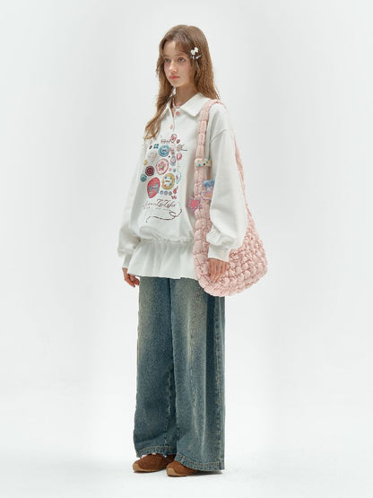 Polo Neck Waisted Sweatshirt Dress【s0000011516】