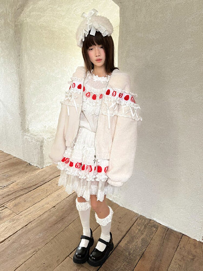 Cake Print Lace Bow Short Skirt【s0000018539】