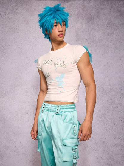 Rhinestone Fairy Wing Short Sleeve T Shirt【s0000018732】