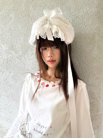 Lace Collar Long Sleeve Top【s0000018536】