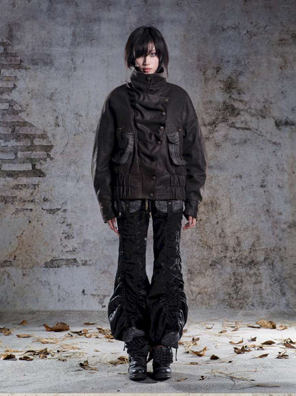 Oversized Fleece-Lined Flight Jacket【s0000014483】