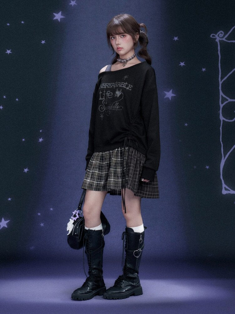 Dark Graffiti Fake Two Dress【s0000015466】