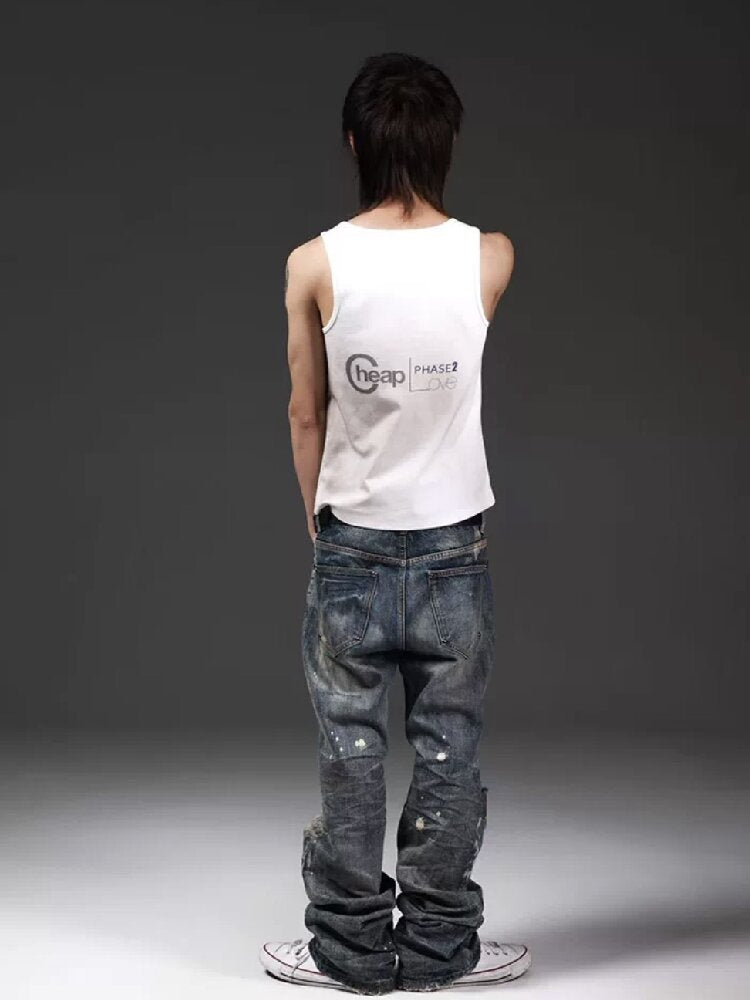 Distressed Irregular Rivet U-Vest【s0000018267】