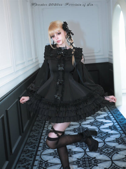 Satin Short Long Sleeve Skirt【s0000016389】
