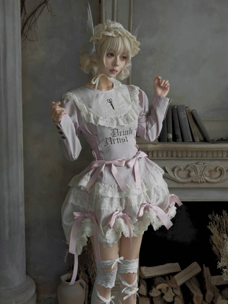 Pull-Up Hem Blouse and Tiered Skirt【s0000014433】