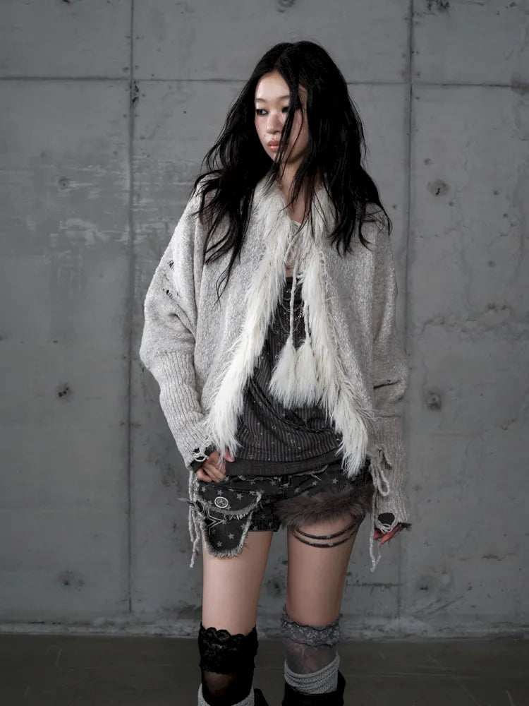 Lazy Knit Batwing Hooded Sweater Jacket【s0000014112】