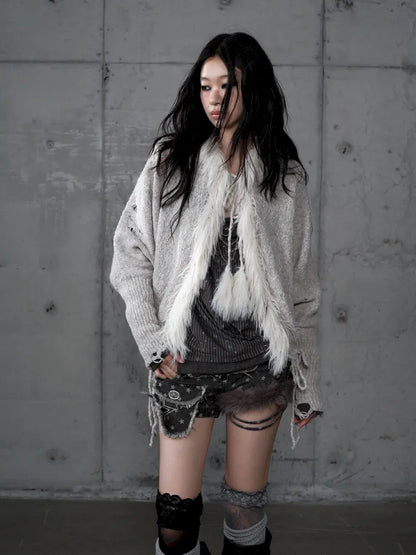 Lazy Knit Batwing Hooded Sweater Jacket【s0000014112】