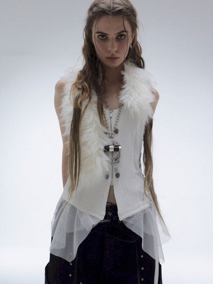 Fur Collar Pirate Sleeveless Vest【s0000013909】