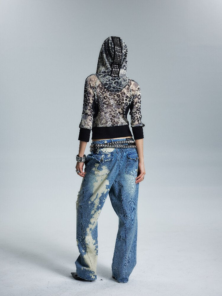 Gold Silk Leopard Mesh Hoodie T【s0000017006】