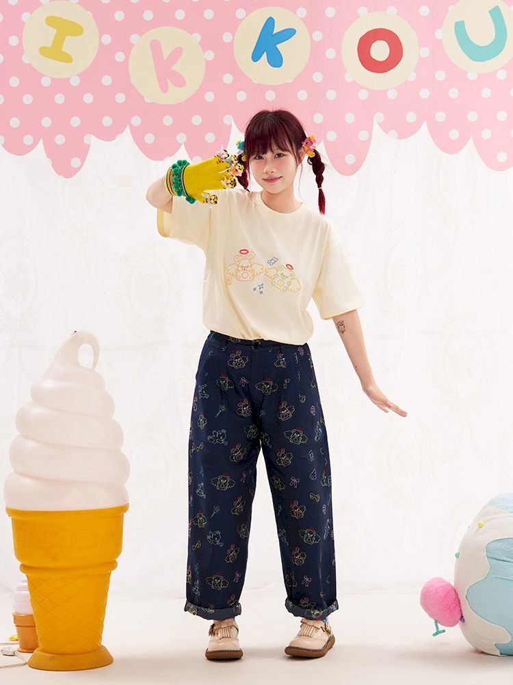 Animal Angel Embroidered T-Shirt【s0000013183】