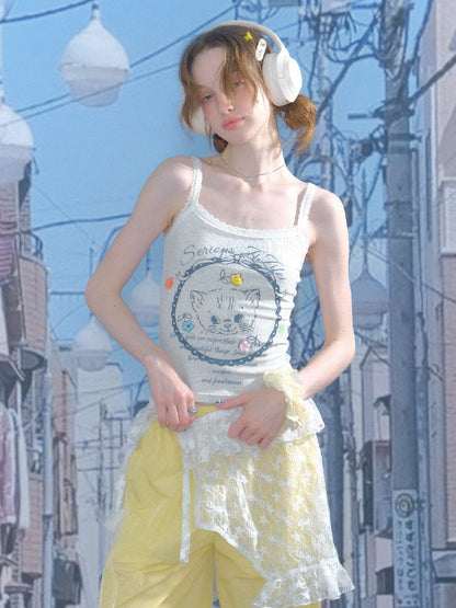 Cat Printed Outer Top【s0000012248】