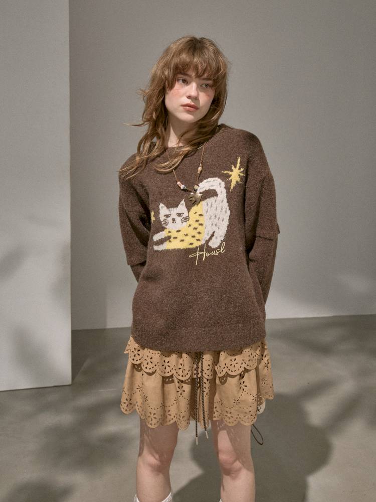 Long-Sleeve Pullover Knit Sweater【s0000014401】