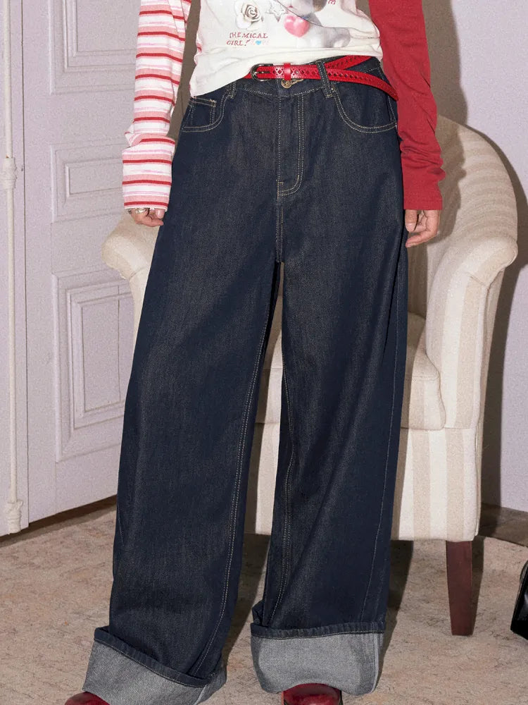 Washed Wide-Leg Long Denim Pants【s0000013991】