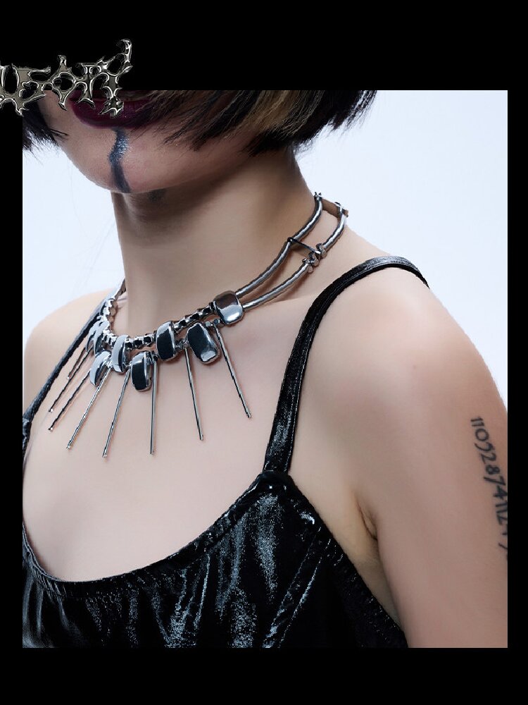 Heavy Craft Punk Style Choker Necklace【s0000018812】