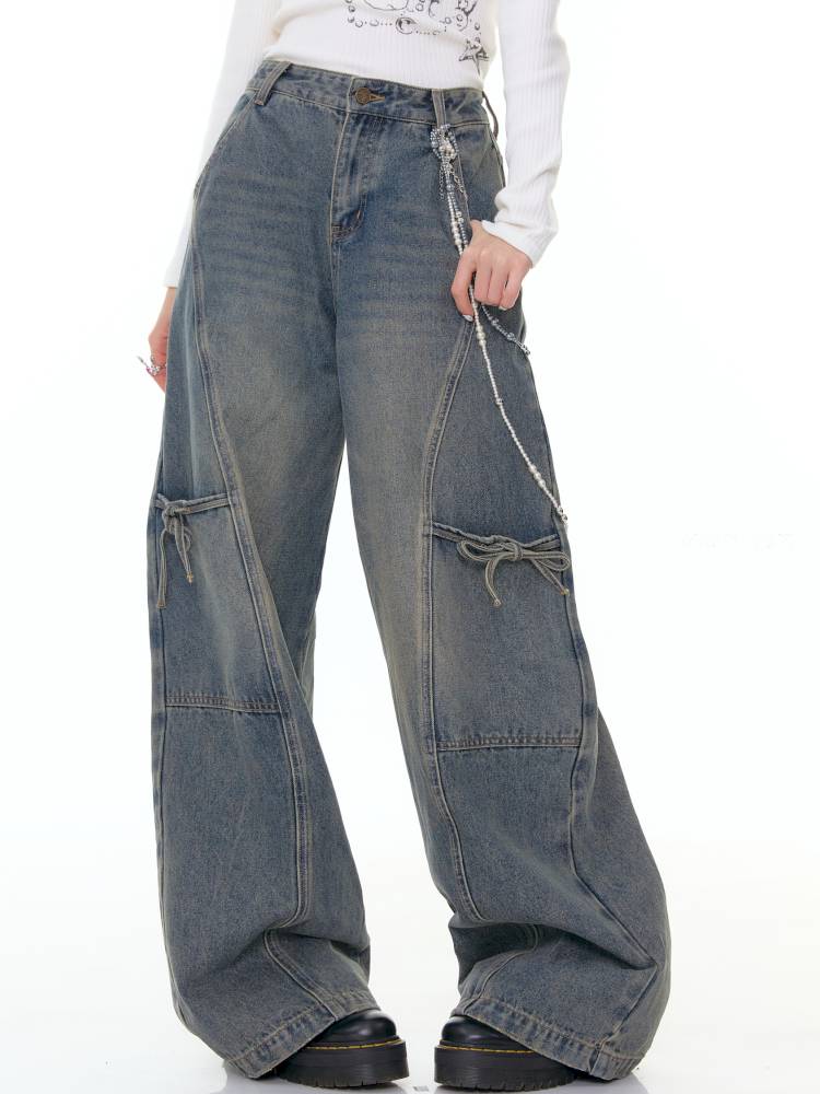 Straight Wide-Leg Denim Pants【s0000014356】