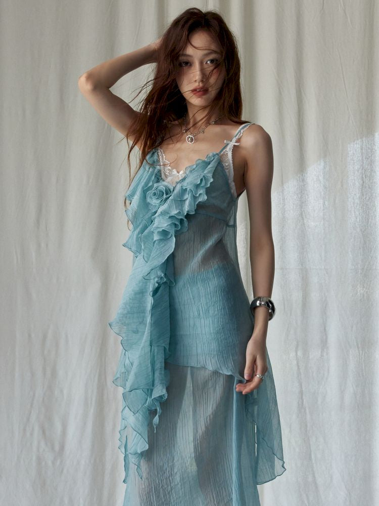 Mambo Mint Green Light Sheer Halter Skirt【s0000013226】