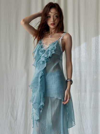 Mambo Mint Green Light Sheer Halter Skirt【s0000013226】
