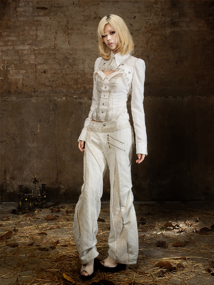 Heavy Duty Lace Patchwork Pants【s0000018380】