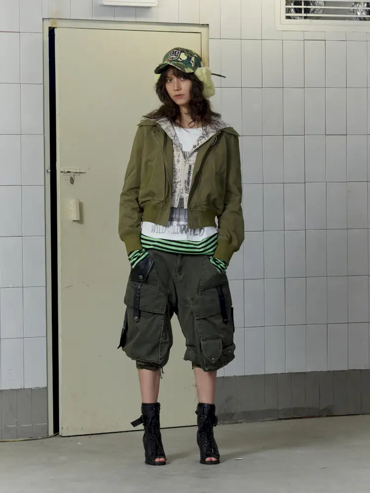 Fake Two-Piece Zipper Short Jacket【s0000014197】