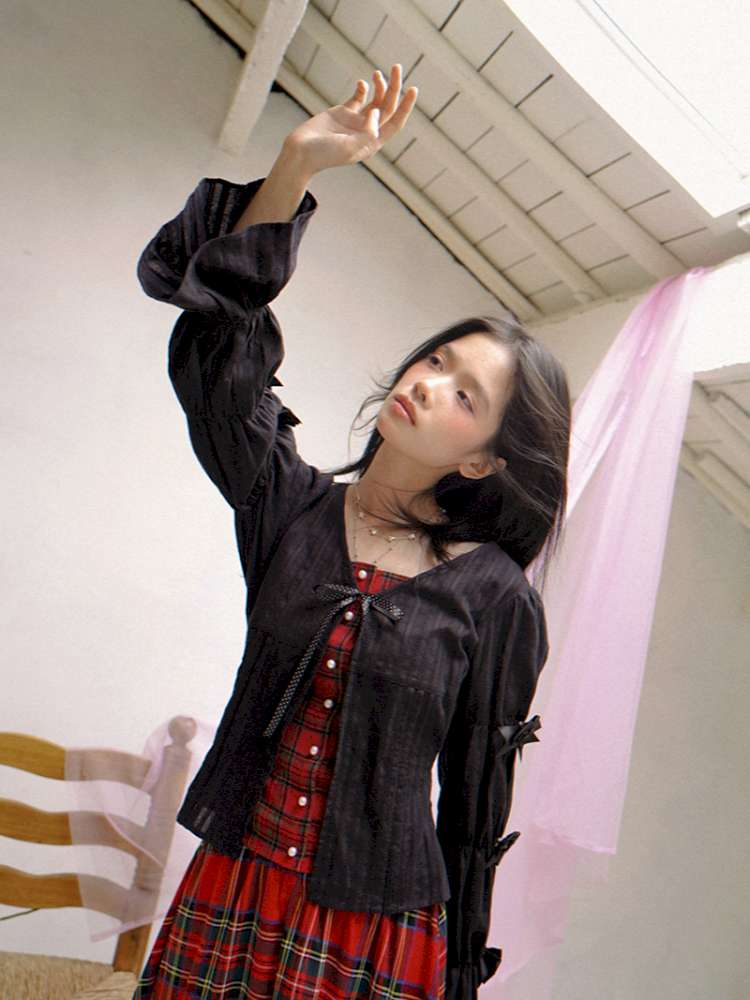 Patchwork Print Fitted Long-Sleeve Shirt【s0000014523】