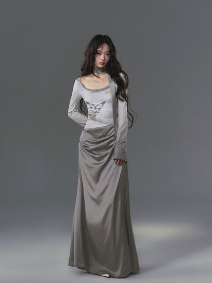 Gray Long Sleeve Dress [S0000010019]