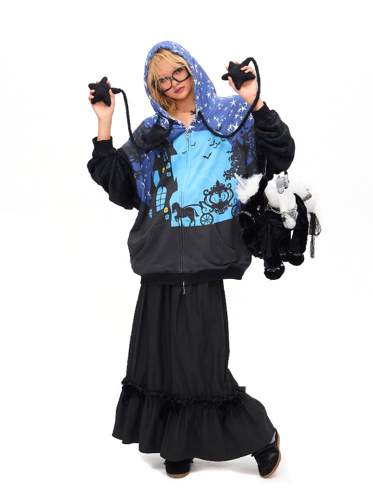 Starry Night Witch Hat Sweatshirt【s0000016048】