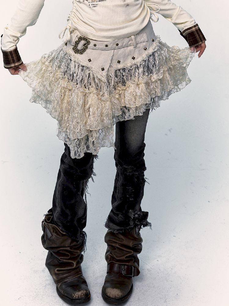 Lace Mesh Half Skirt【s0000011431】
