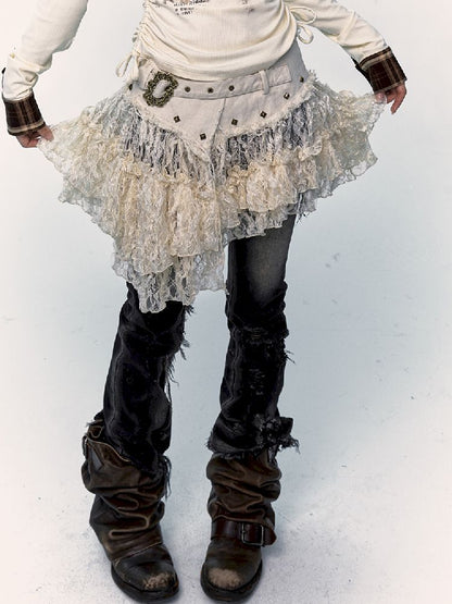 Lace Mesh Half Skirt【s0000011431】