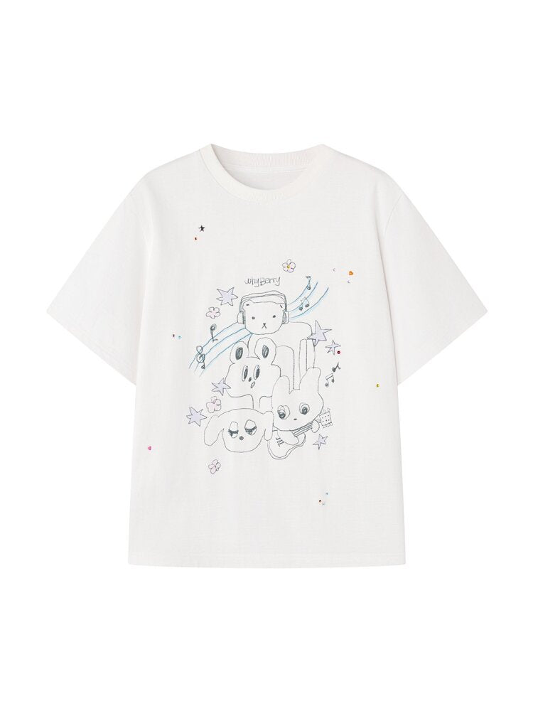 Strawberry Musician Cotton T-Shirt【s0000015669】
