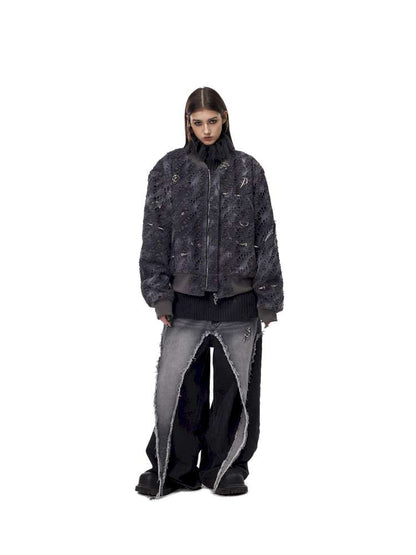 Black Metal Studded Cotton Suit【s0000015127】