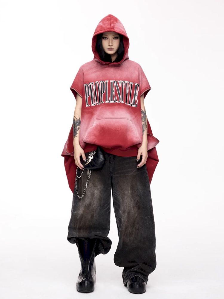 Washed Embroidered Hooded Sweatshirt【s0000011357】