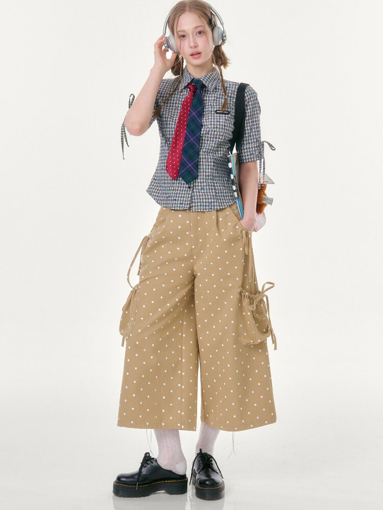 Polka Dot Wide Leg Workwear Slacks【s0000016604】