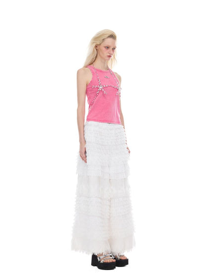 Lace layered loose punk ballet casual pants【s0000012980】