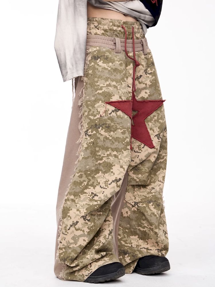 Raw Edge Patchwork Wide Leg【s0000011354】