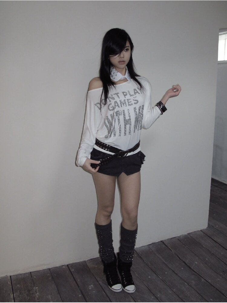 Vintage Punk Diamond Bat T Shirt【s0000016951】