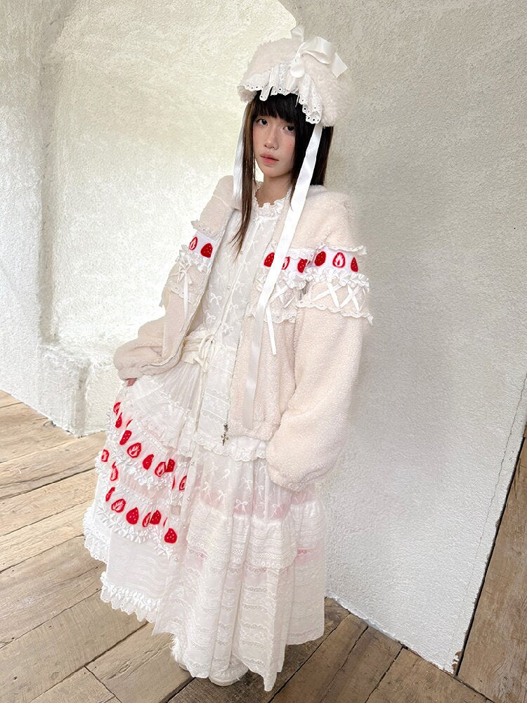 Cake Print Cut-Out Lace Bow Skirt【s0000018542】