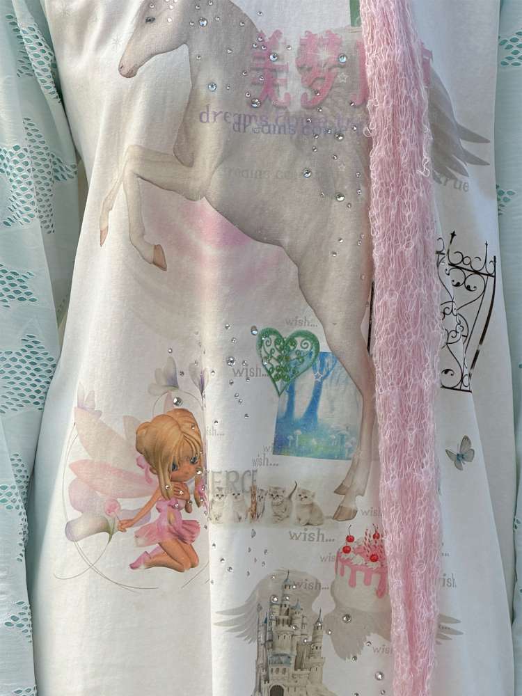 Horse Unicorn Raglan Sleeved Top【s0000015386】