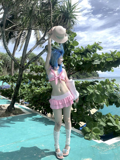 Fuchsia Flower Split Swimsuit【s0000012660】